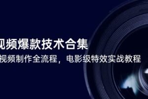 （14984期）短视频爆款技术合集，热门视频制作全流程，电影级特效实战教程